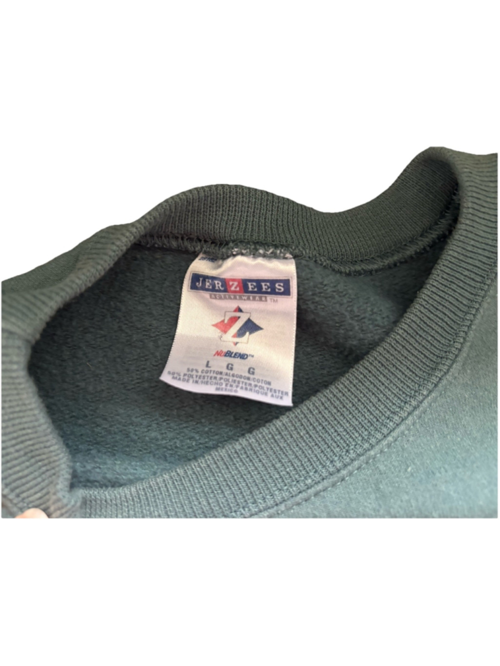 Vintage Jerzees Sweatshirt L Green Dover Downs Slots Casino Embroidered NuBlend - Picture 7 of 10